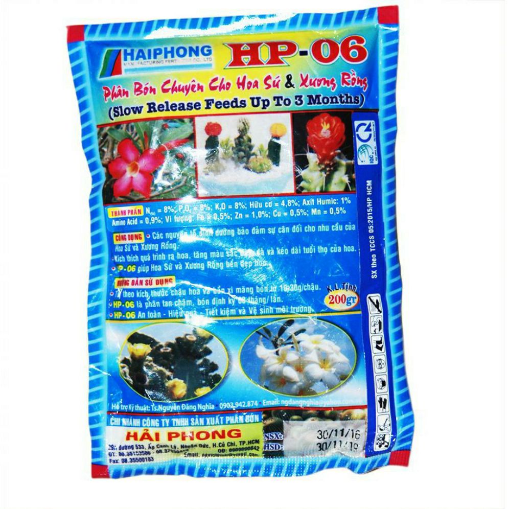 phân bón hoa sứ và xương rồng - gói  200gram