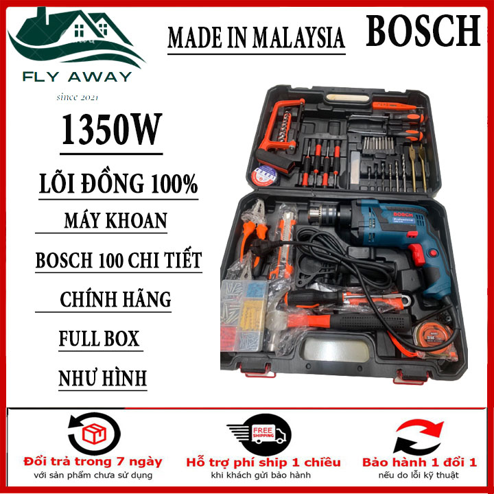 [HCM][Tặng Hộp Phụ Kiện 100 chi tiết ] Máy Khoan Boschh - Máy Khoan Boschh chinh hang - Máy Khoan Boschh GSB 13Re 1350w - Máy Khoan Boschh 13re chinh hang.Bảo Hành Chính Hãng 12 tháng bởi Fly Away.