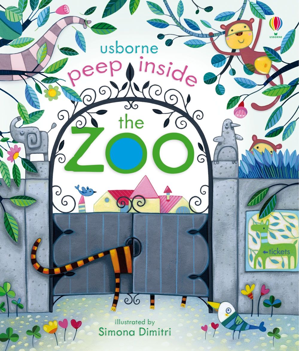 Sách tiếng Anh Usborne cho bé dạng lật mở Peep Inside The Zoo