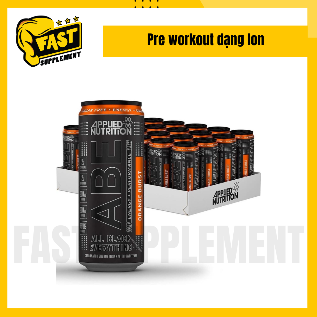 Abe dạng lon pre workout |appliednutrition| tăng sức mạnh