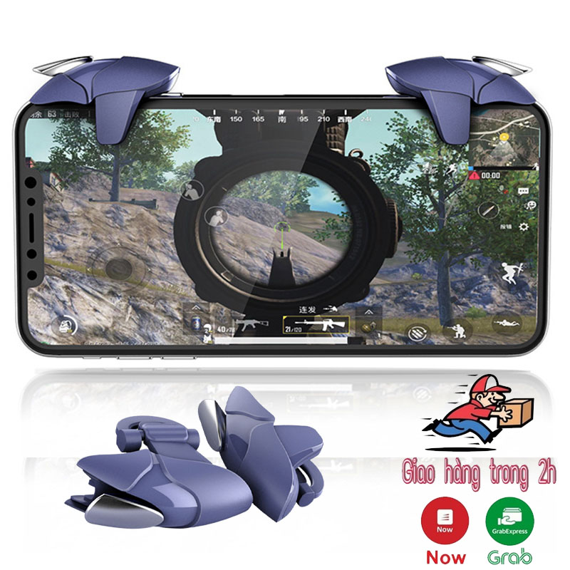 Nút bắn PUBG Blue Shark siêu nhạy tay cầm chơi game pubg ros freefire dùng cho mọi dòng điện thoại