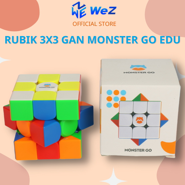 Rubik 3x3 gan monster go edu stickerless phiên bản magnetic - rubik nam châm gan 3x3 - đồ chơi phát triển trí tuệ cho bé