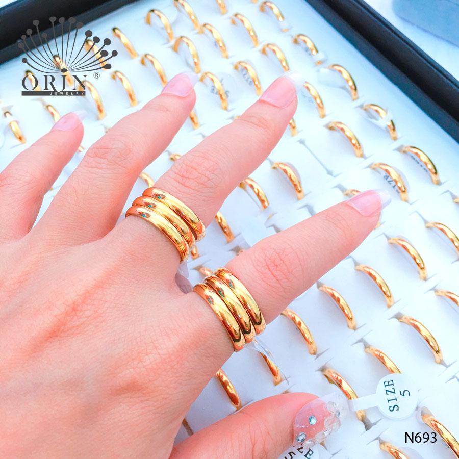 Nhẫn nữ cao cấp, nhẫn chỉ trơn  thiết kế cao cấp Orin N693 - Long Tien