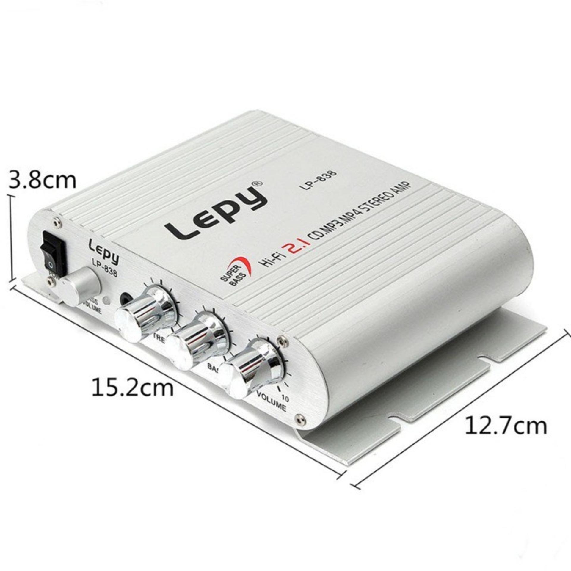 Âm ly mini hifi 2.1 lb838 - độ loa ô tô nghe cực chất