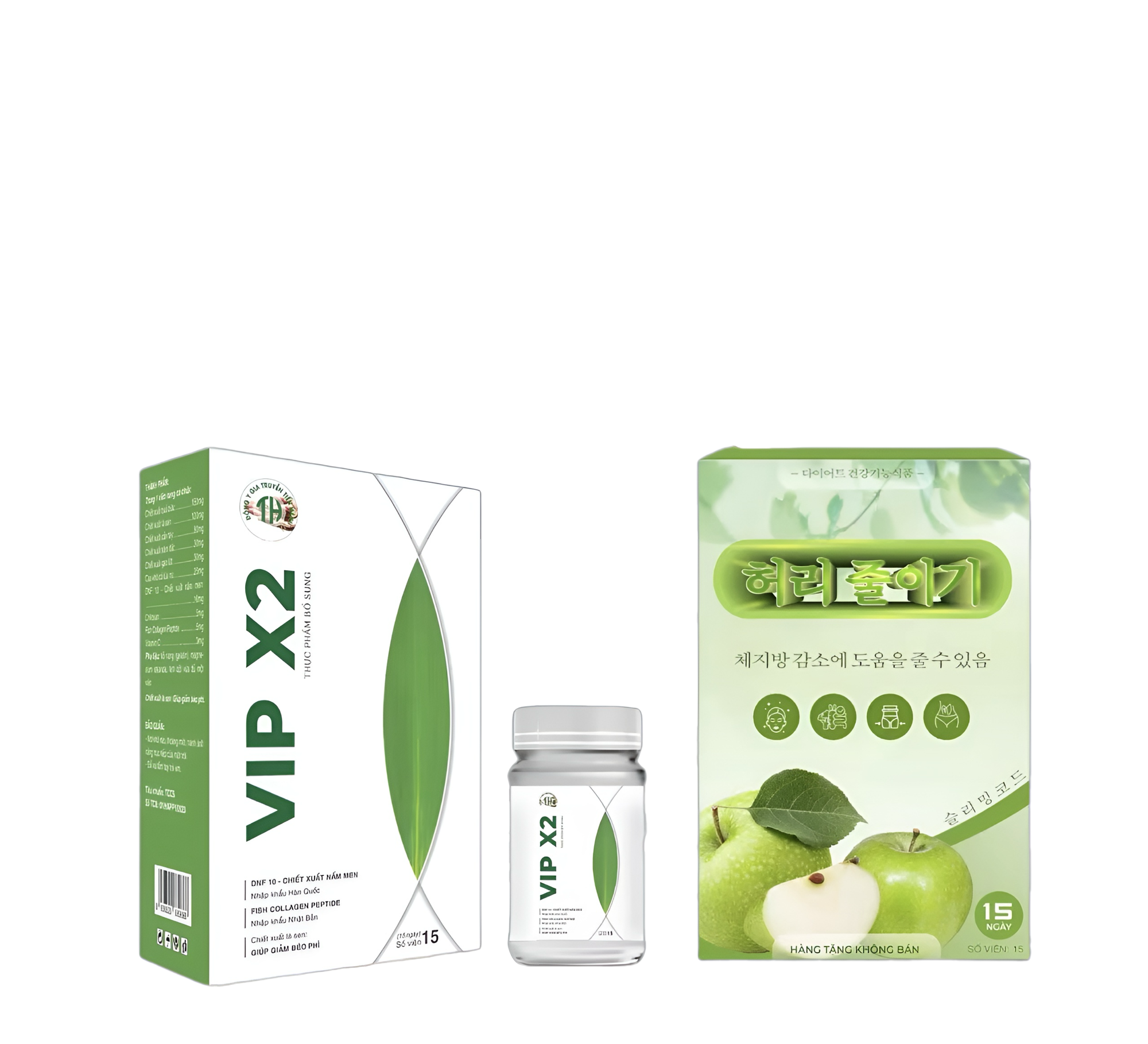 Giảm Cân Tiến Hạnh Vipx2 Tặng Kèm Detox Táo tách Lẻ 15 Ngày