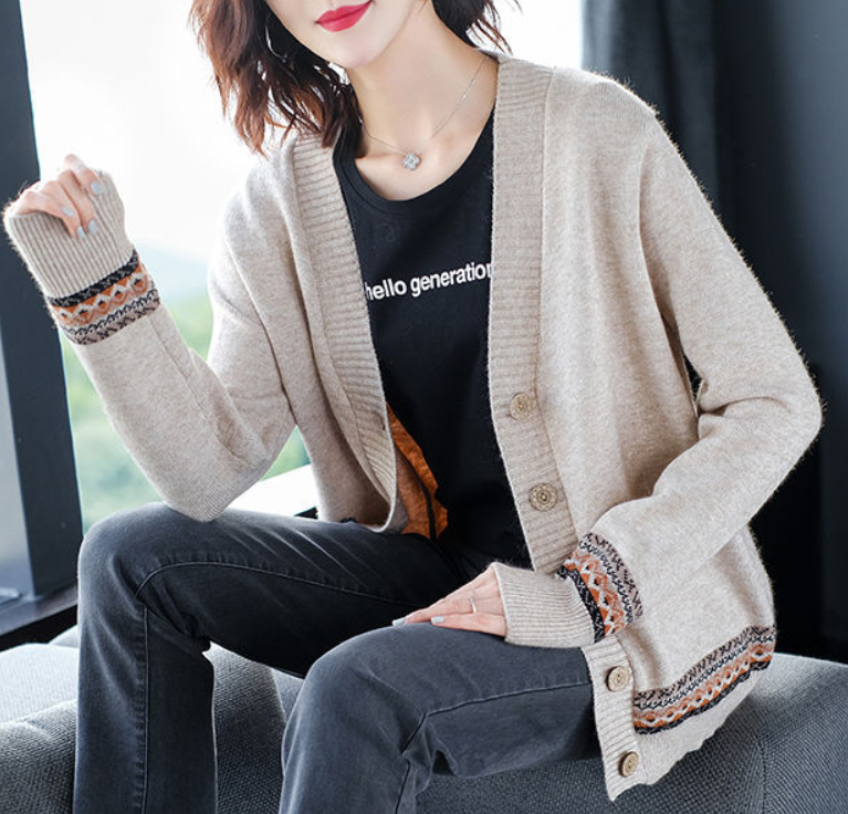 Áo Cardigan Nữ Họa Tiết Thổ Cẩm Xinh Thời Trang Korea ALN037 Shop Mai Hoa Mẫu Mới Mùa Xuân