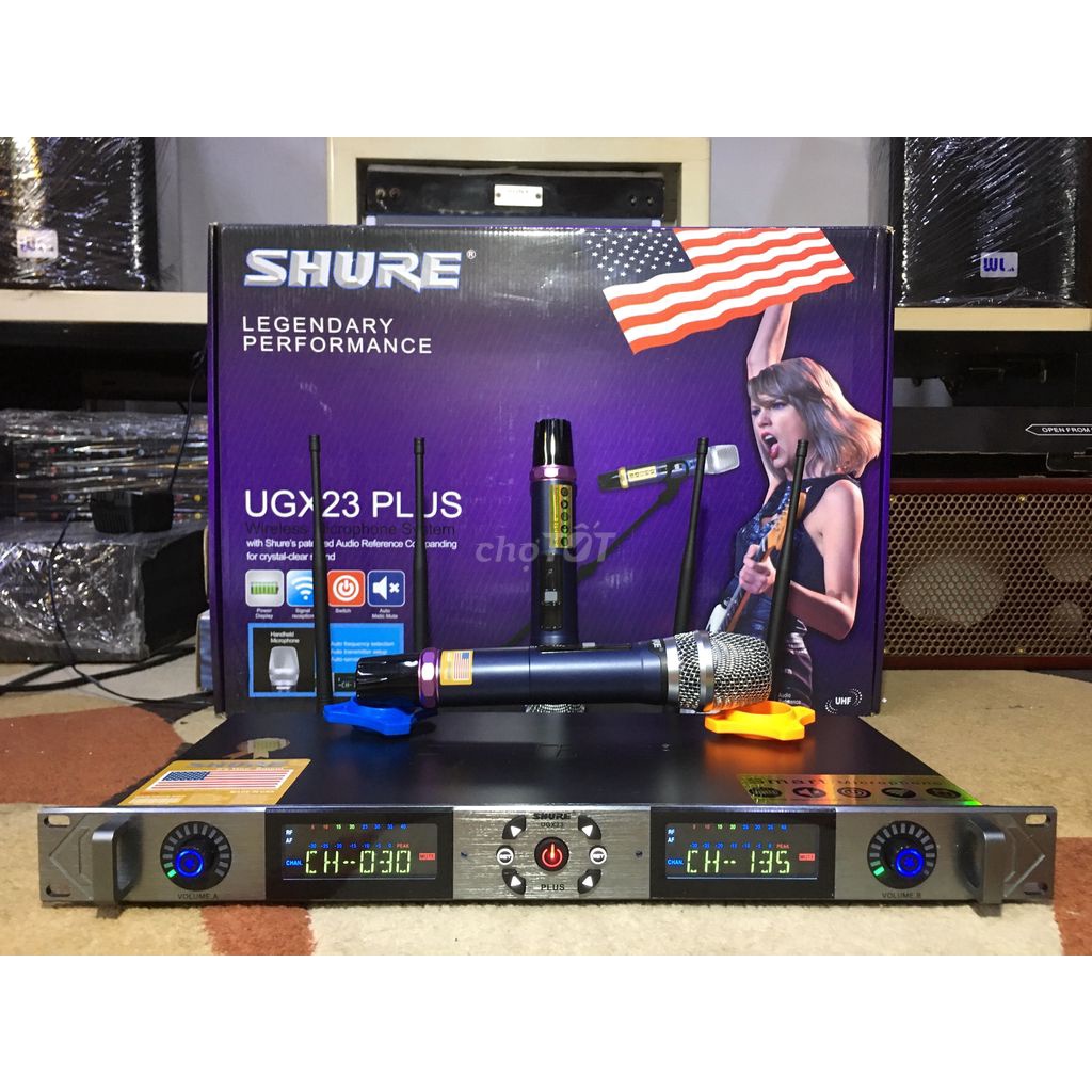 Micro không dây shure ugx23 plus 4 hộp sóng lớn - hàng chuẩn loại 1. bản 2024