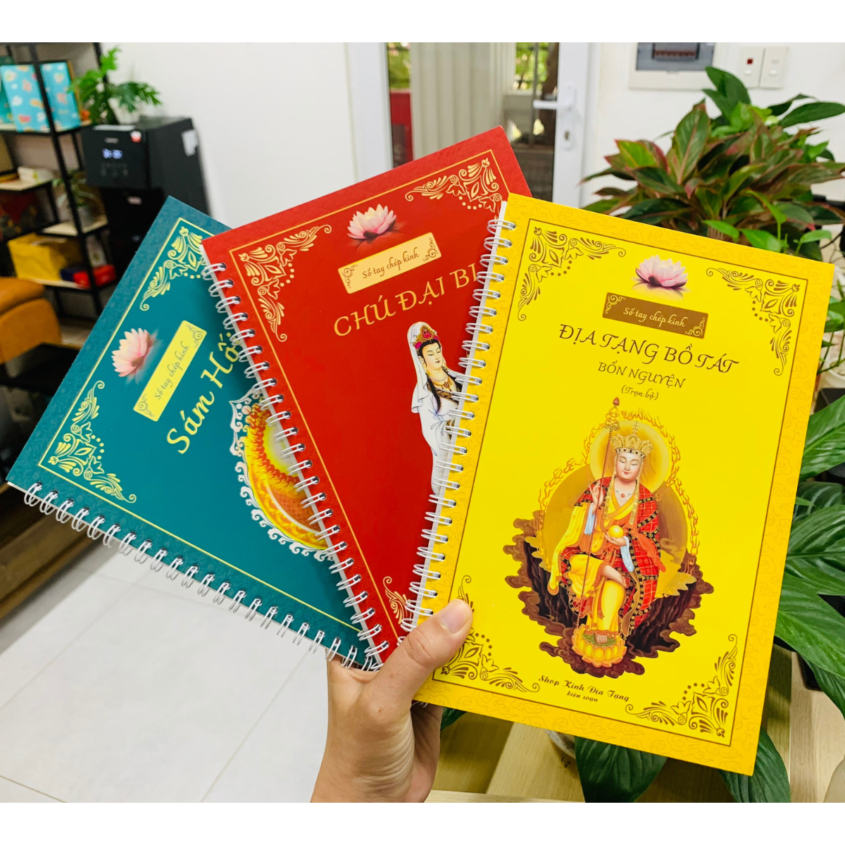 Sách- combo sổ tay chép kinh địa tạng + chú đại bi + sám hối in mờ không hộp