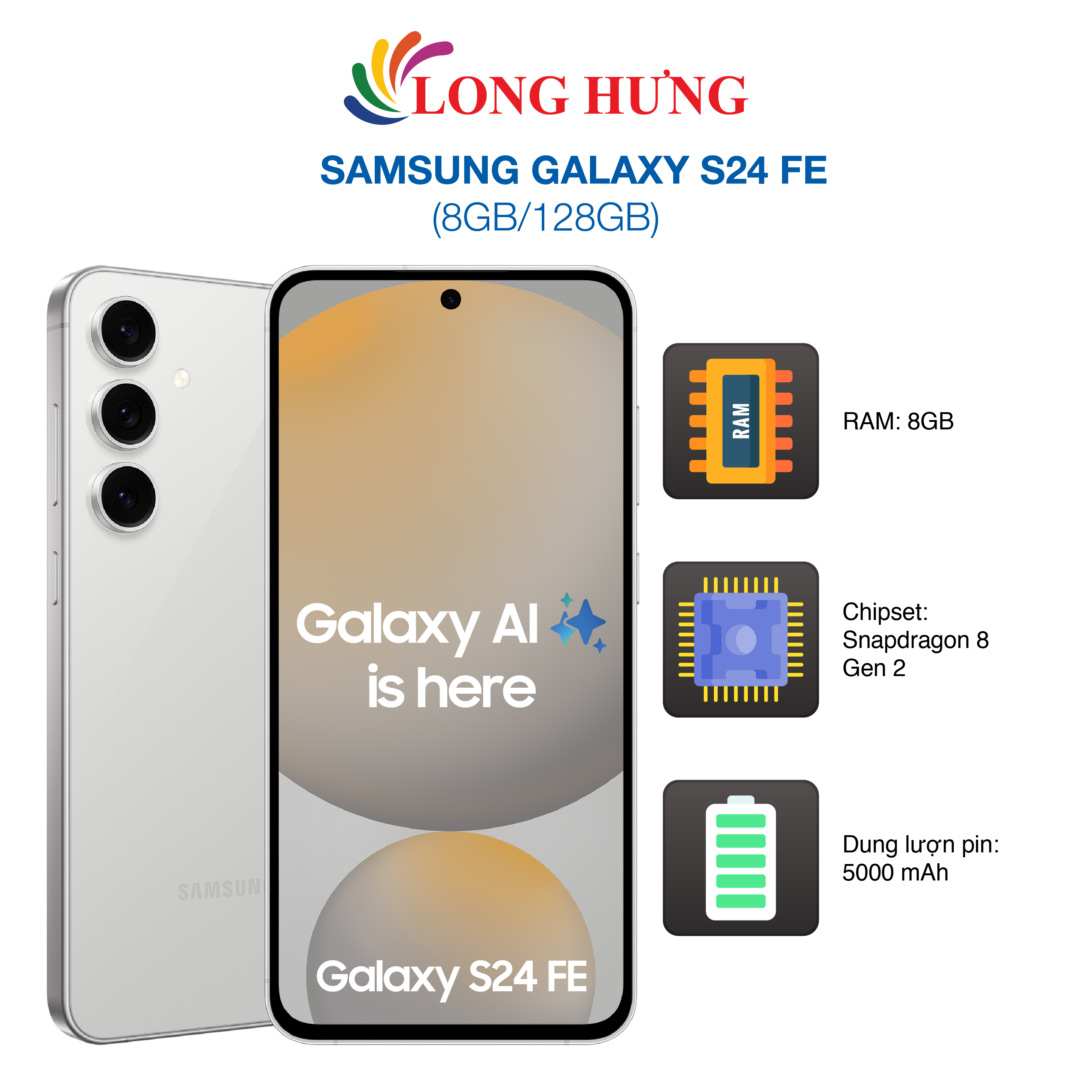 Điện thoại Samsung Galaxy S24 FE (8GB/128GB) - Hàng chính hãng - Màn hình Dynamic AMOLED 2X 6.7 inch