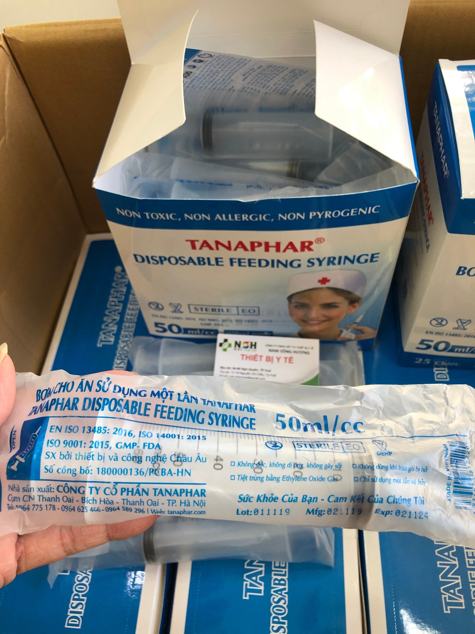 Combo 3 Bơm tiêm cho ăn ống bơm hút nuôi ăn sử dụng một lần TANAPHAR 50ml 50cc ( hộp 25 chiếc)