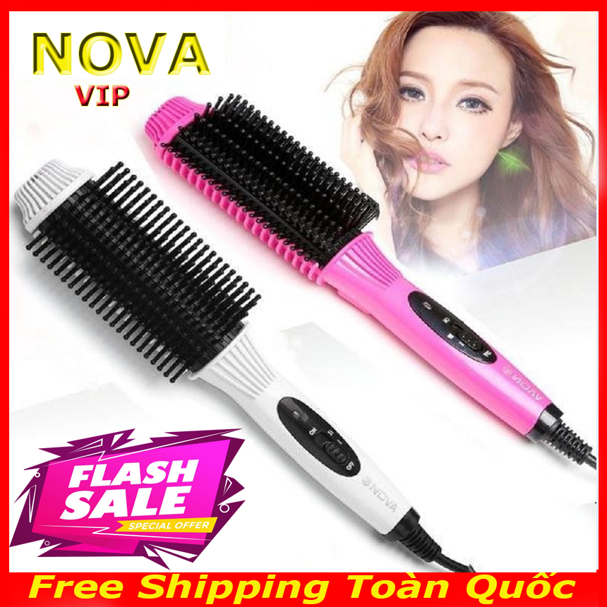 Lược Điện Uốn Tóc Đa Năng NOVA - Top 10 Sản Phẩm Tạo Kiểu Tóc Bán Chạy – Lược duỗi dập xù uốn cong. An Toàn Cho Người Sử Dụng.