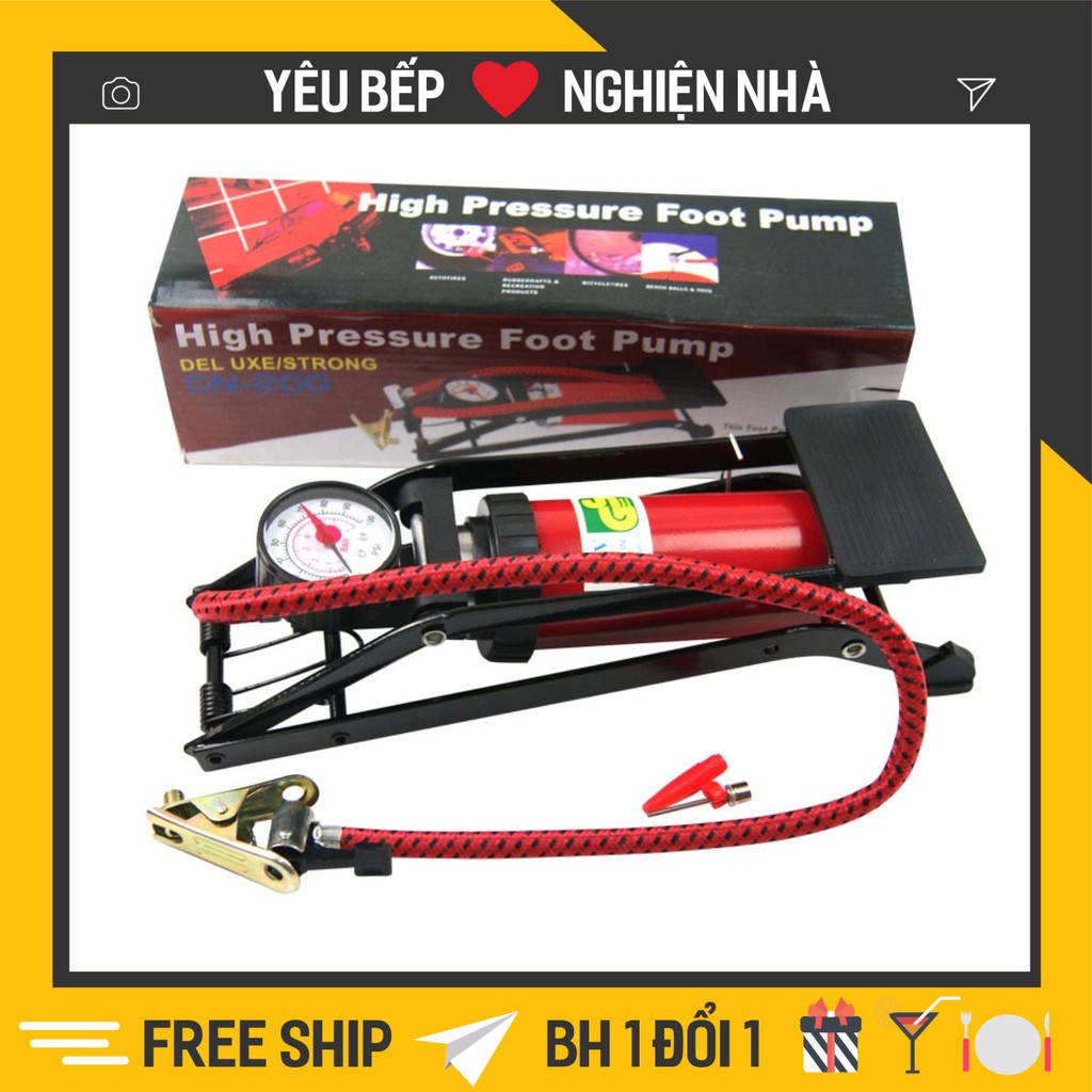 Bơm đạp chân ô-tô, xe máy - Bơm hơi đạp chân mini - Bơm chơi đạp chân - Bơm hơi Ô Tô -Xe Máy Gọn nhẹ