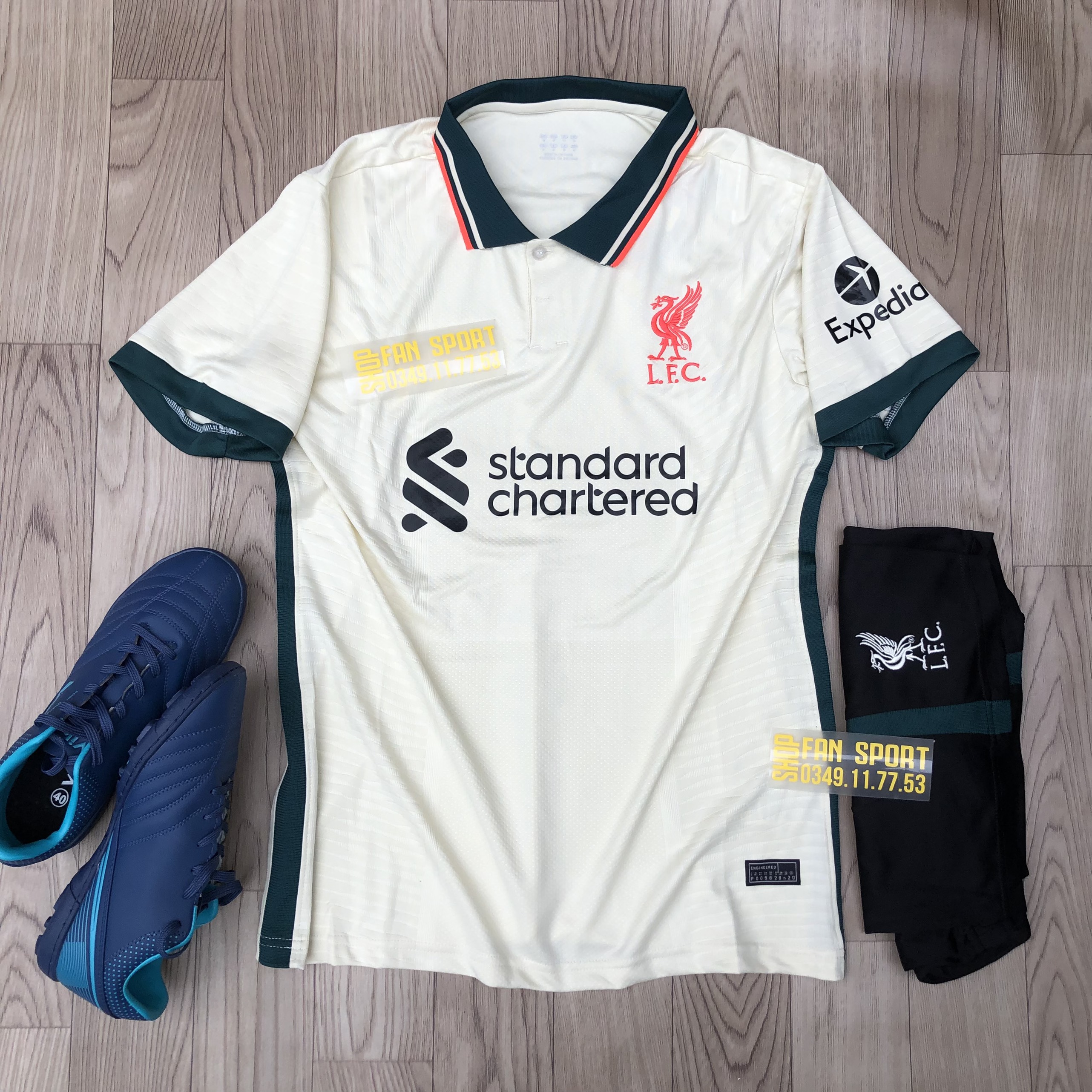 Áo Liverpool 2021 | Bộ Áo Đấu CLB Liverpool Sân Khách Mùa Giải 2021/2022 Màu Vàng Kem Vải Thái Phom từ 50-90kg