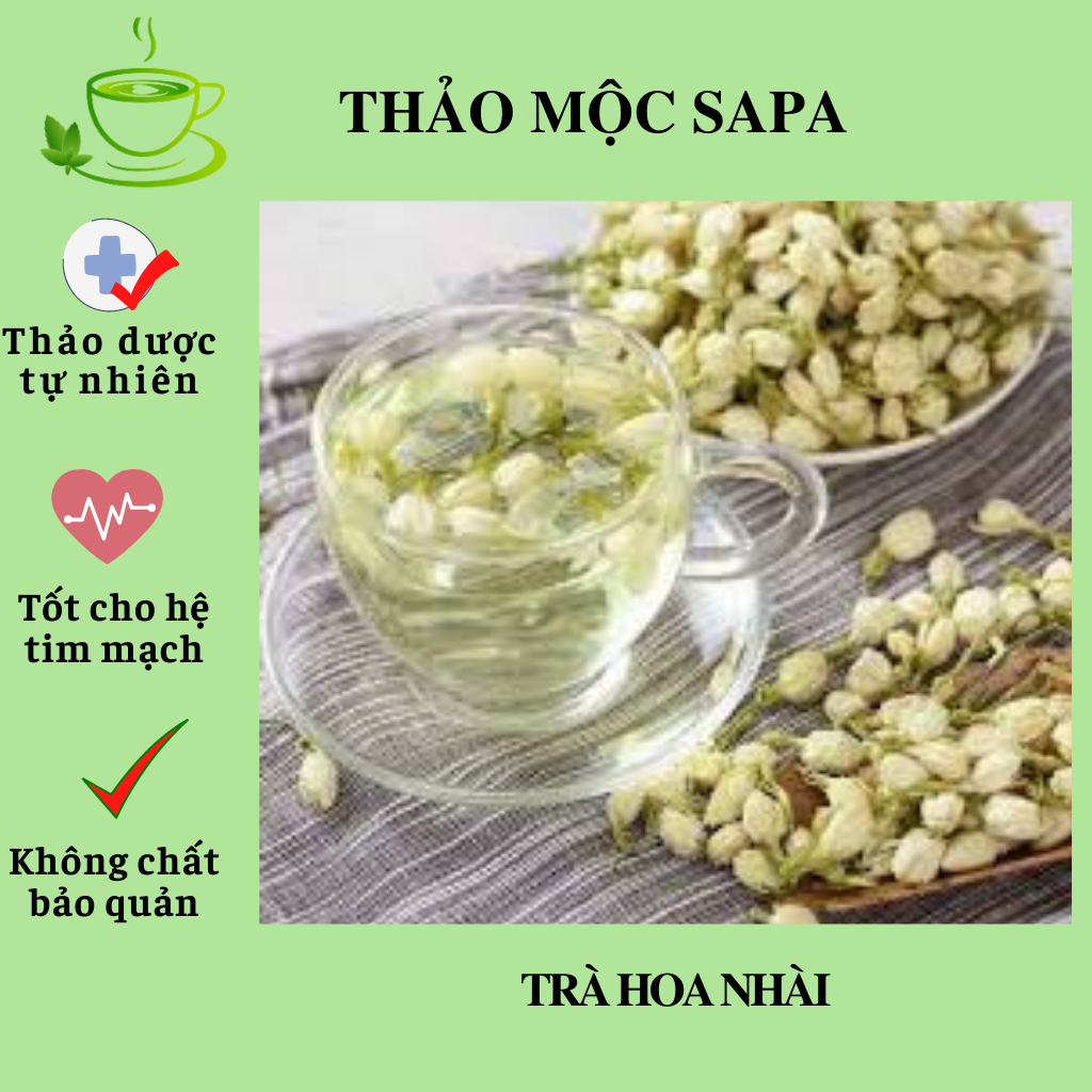 Trà hoa nhài 100gr sấy khô nguyên bông trắng đẹp thượng hạng