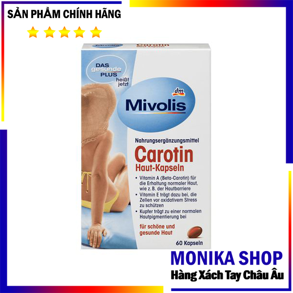 Viên uống chống nắng Mivolis Carotin 60 viên