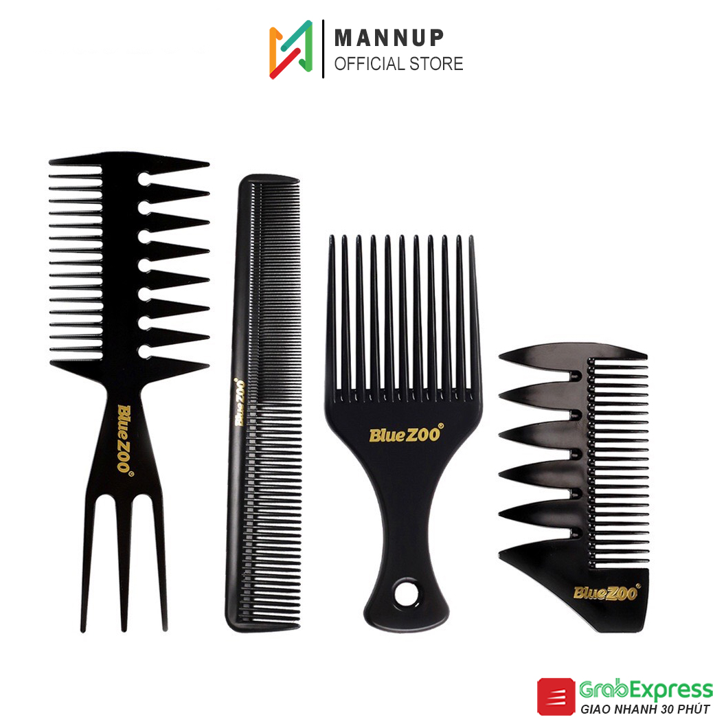 Bộ lược tạo kiểu tóc đa dụng blue zoo - lược tạo texture, afro pick xới phồng, chải pomade