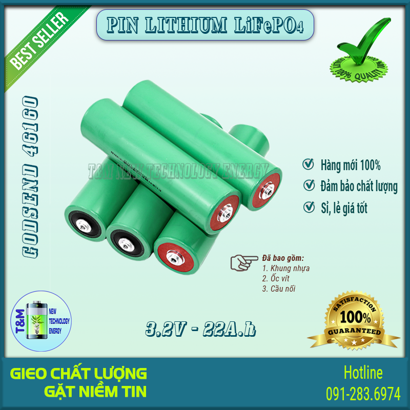 Pin lithium iron phosphate lifepo4 godsend 46160 3,2v 22ah