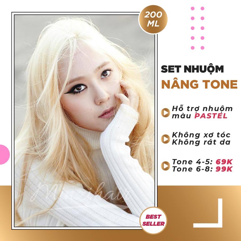 Nâng Tone tóc - Giúp nhuộm chuẩn các màu nền sáng - Minzihair HN