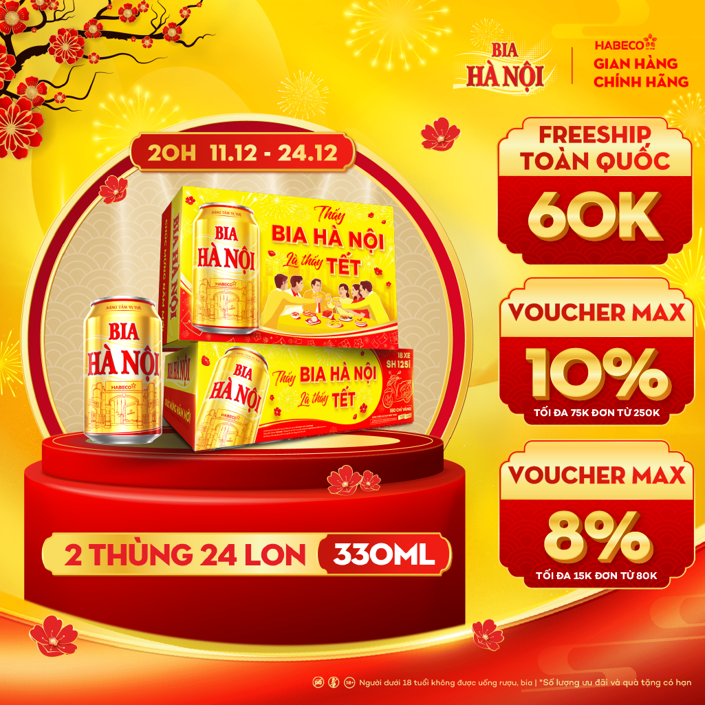 COMBO 2 Thùng 24 lon Bia Hà Nội – HABECO (330ml/lon)