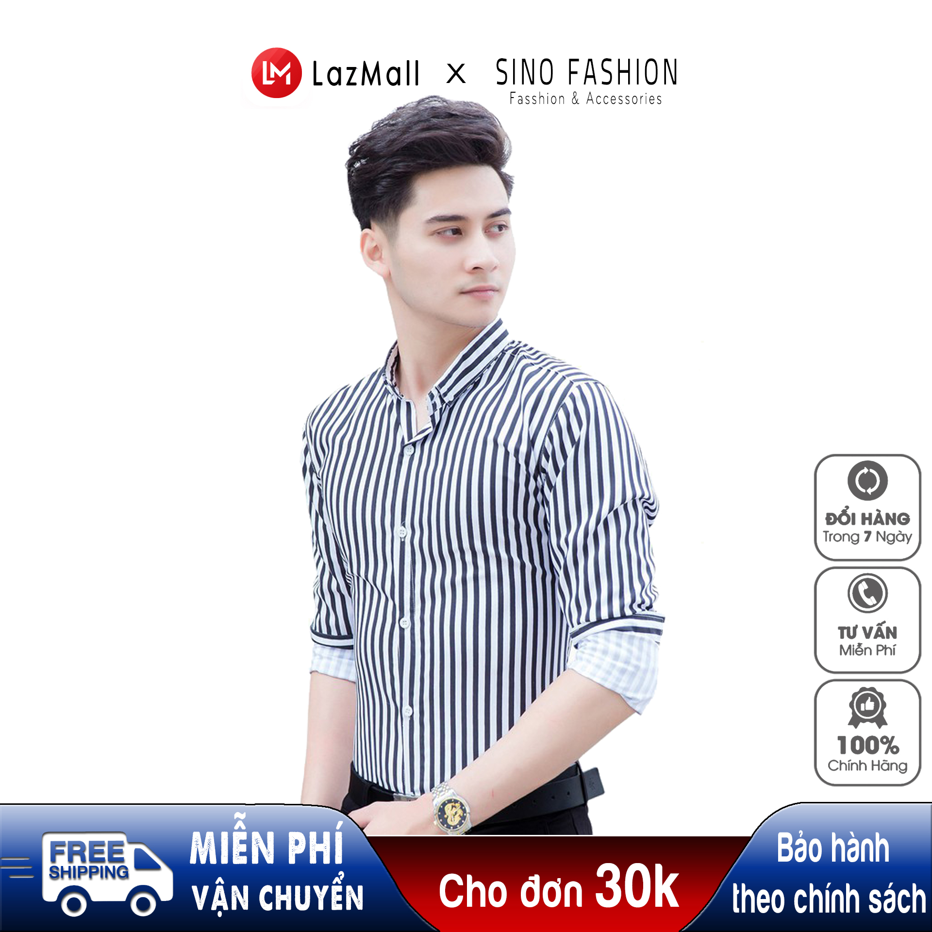 Áo Sơ Mi Nam Dài Tay SINO Vải Lụa 3D Không Nhăn - Thoáng Mát