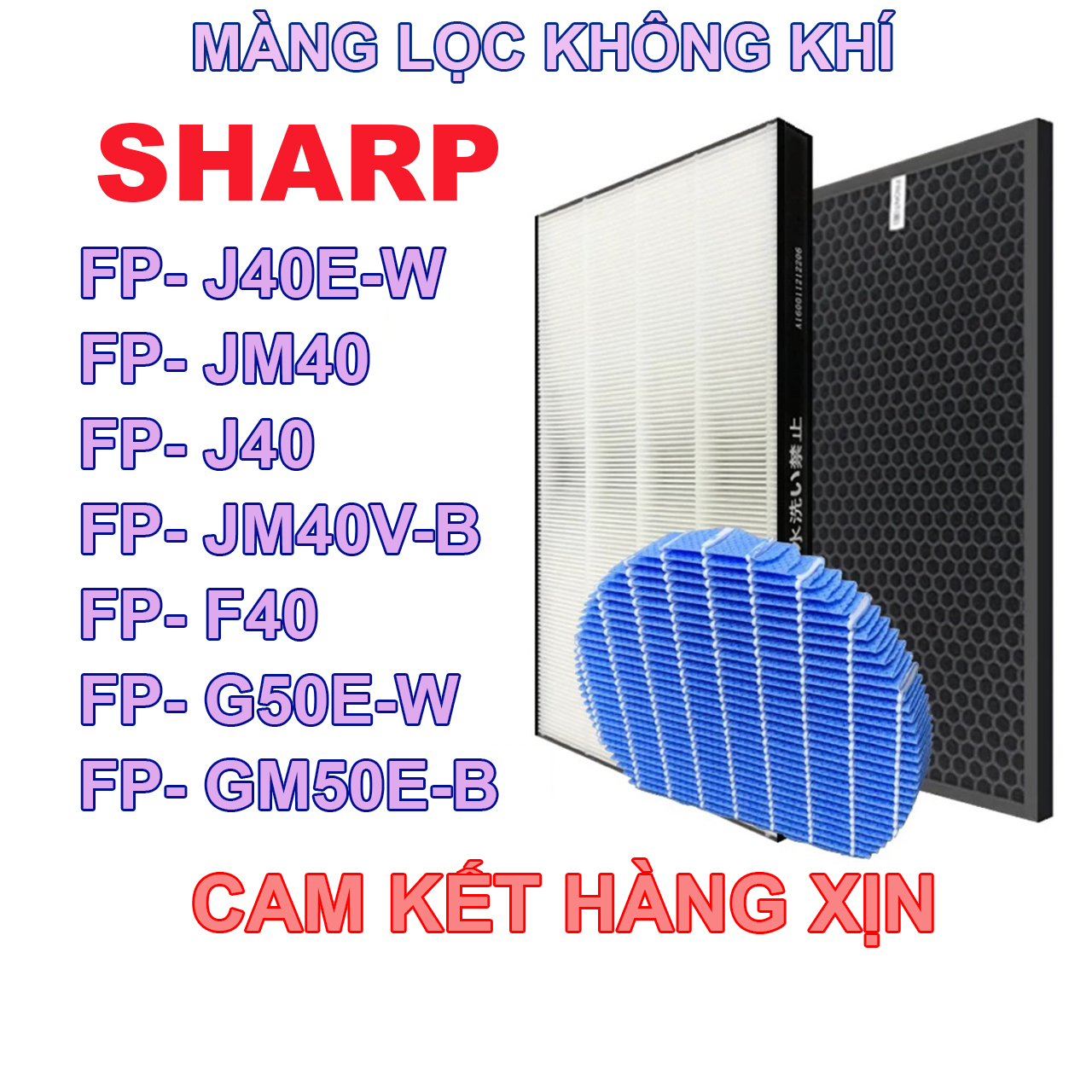 Màng lọc không khí sharp fp-j40, fp-j40e-w,fp-jm40, fp-jm40v-b, fp-f40, fp-g50e-w , fp-gm50e-b