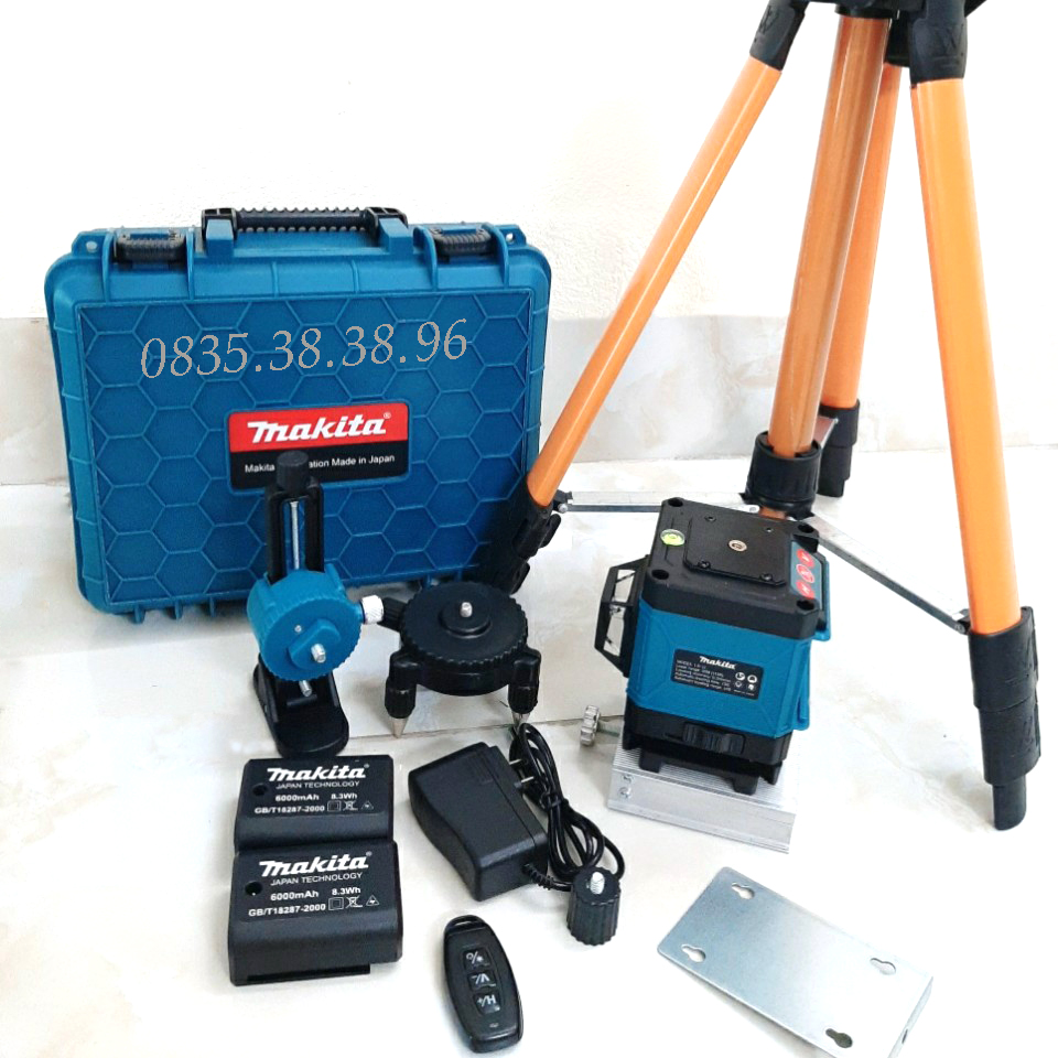 Máy Cân Bằng Laser Máy Bắn Cốt 12 Tia Xanh MA.KITA Điều Khiển Từ Xa 2 Pin Sạc Tặng Kèm Chân Trụ 1m2