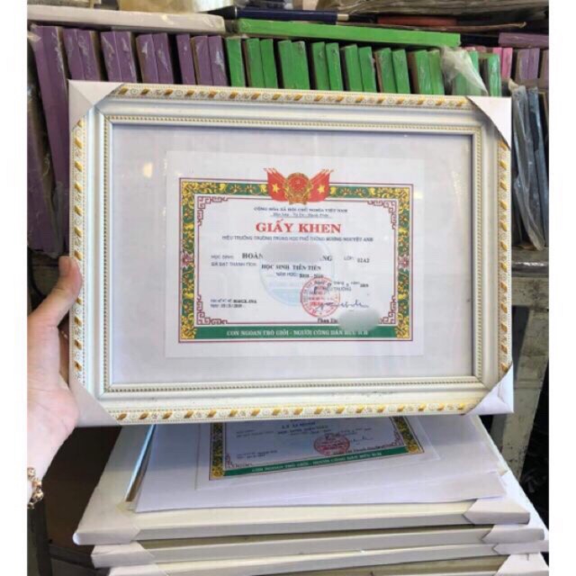 10 khung giấy khen a4 mặt kính
