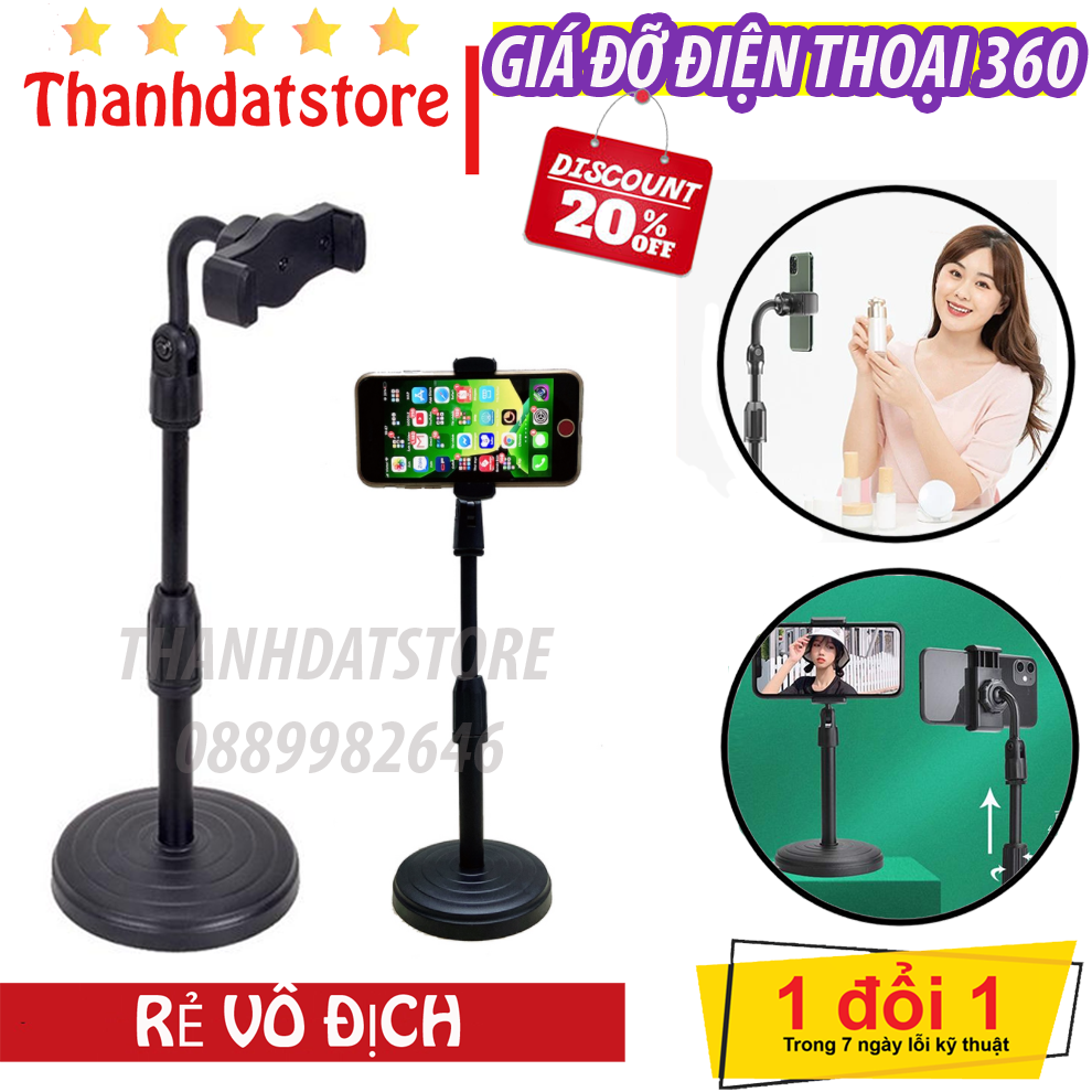Giá Đỡ Để Điện Thoại L8 Chân Đế Tròn, Xoay 360 Độ chất liệu nhựa cao cấp phù hợp mọi dòng điện thoại, ipad