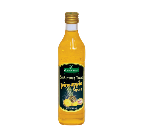 Siro Golden Farm Chai Thủy Tinh hương thơm/dứa Chai 520ml syrup pha chế, trà, trà sữa, si rô