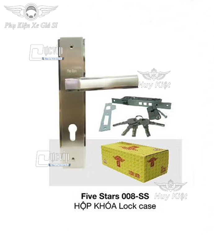 [HCM]Ổ Khóa Cửa Chính Tay Gạt Cho Cửa Gỗ Cửa Sắt Cửa Nhôm Five Stars 001SS MS3201
