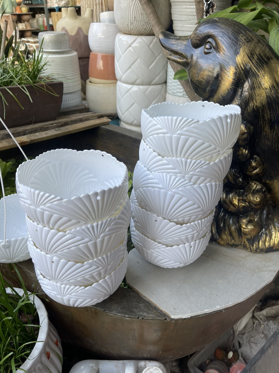 Combo 10 chậu treo sò đường kính 20 cm, cao 12 cm