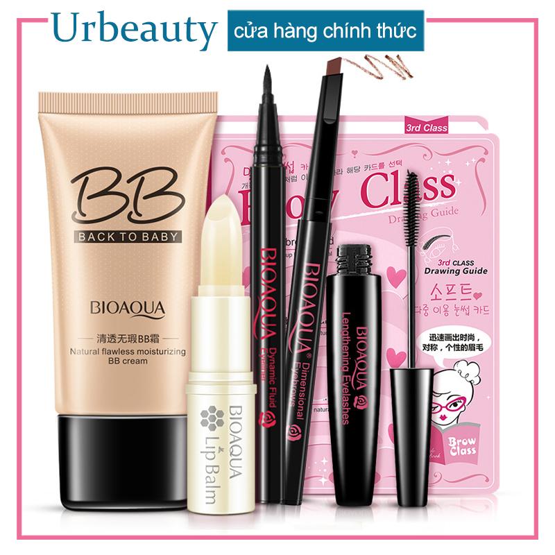 [HCM]【Urbeauty Mall】BIOAQUA Bộ trang điểm sáu cây bút chì kẻ mắt mascara BB cream lông mày bút chì dưỡng môi