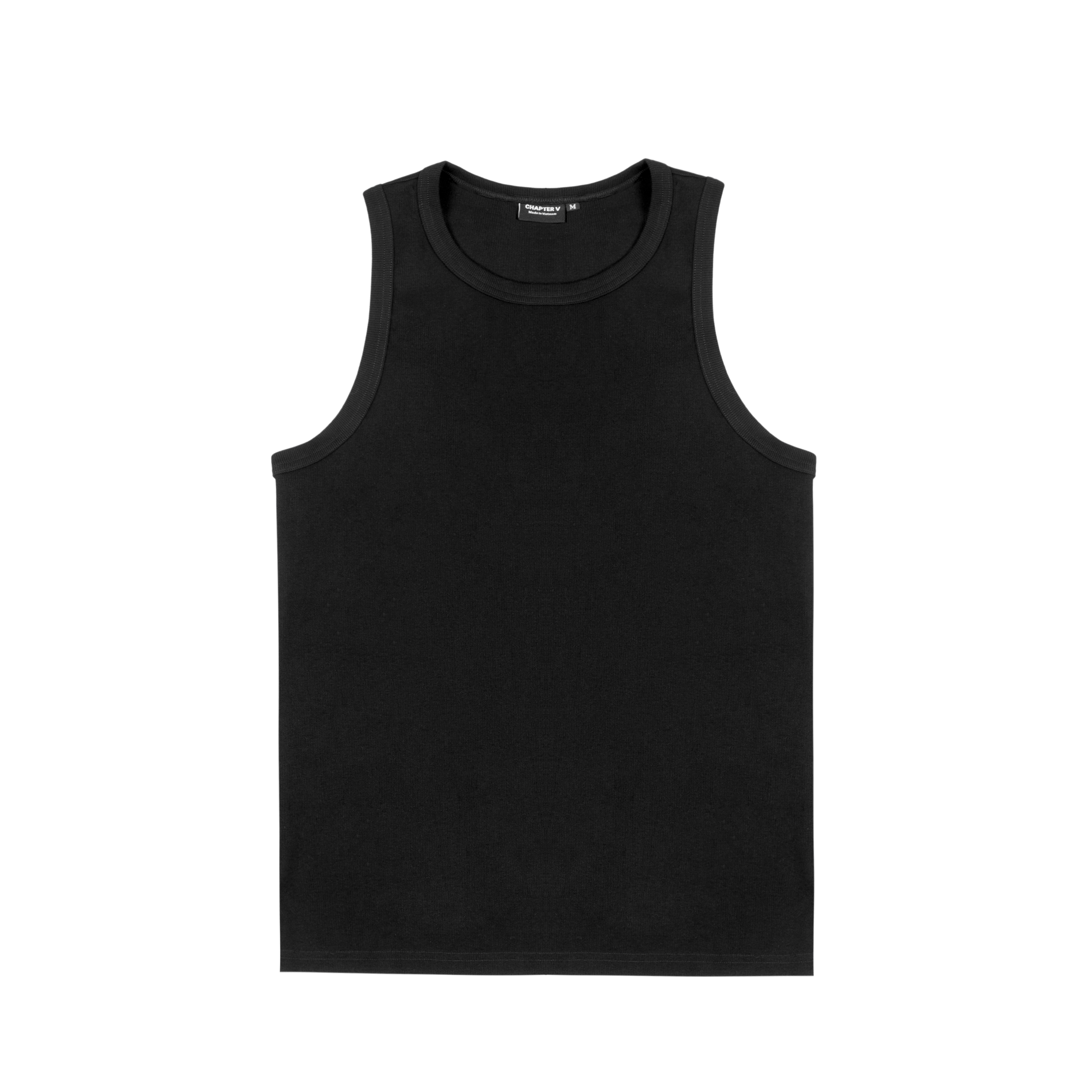 Áo thun ba lỗ màu đen - Ribbed Tank Top