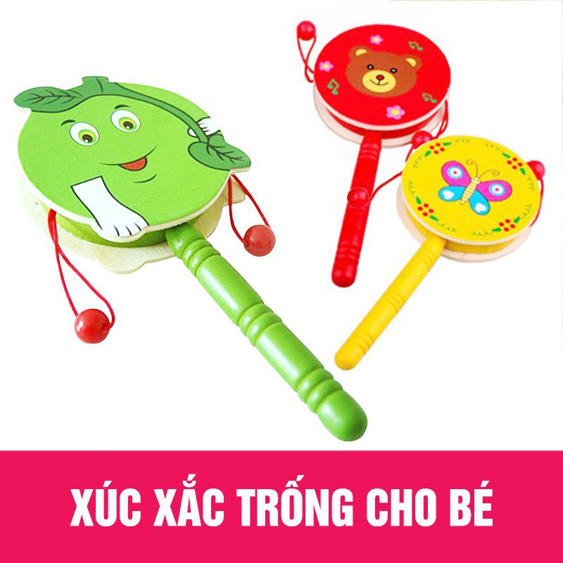 Trống Gỗ Lúc Lắc Kích Thíc Não Bộ Cho Bé