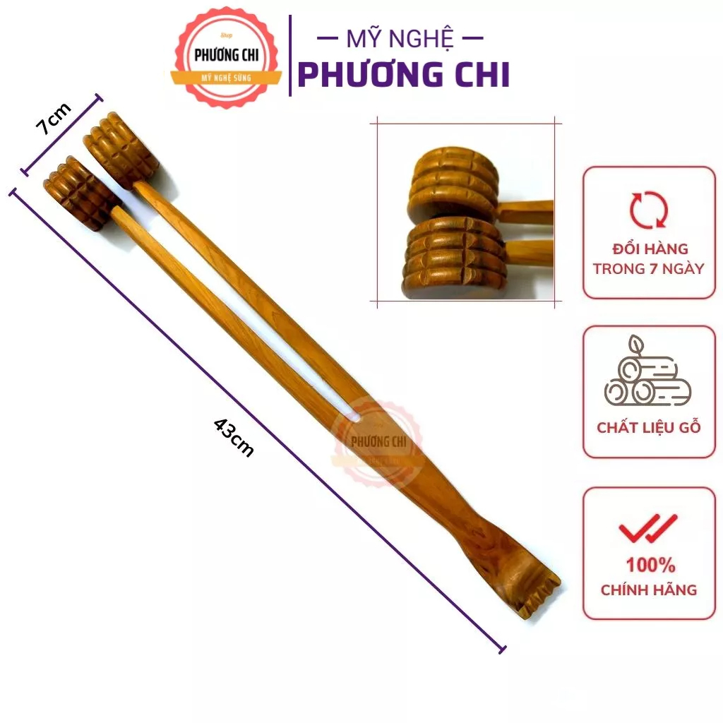 Gậy đấm lưng, gậy gãi lưng đa năng bằng gỗ thơm MG2, Dụng cụ massage toàn thân hiệu quả - Mỹ Nghệ Phương Chi