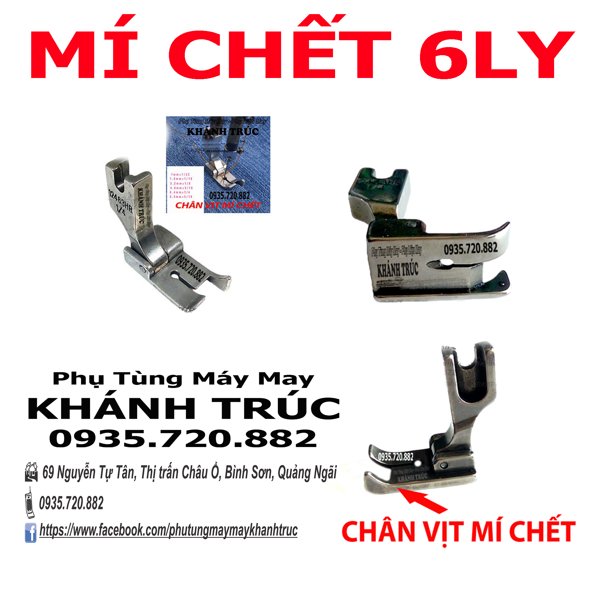 6ly- 12463HR Chân vịt mí chết 6ly máy may công nghiệp 1kim