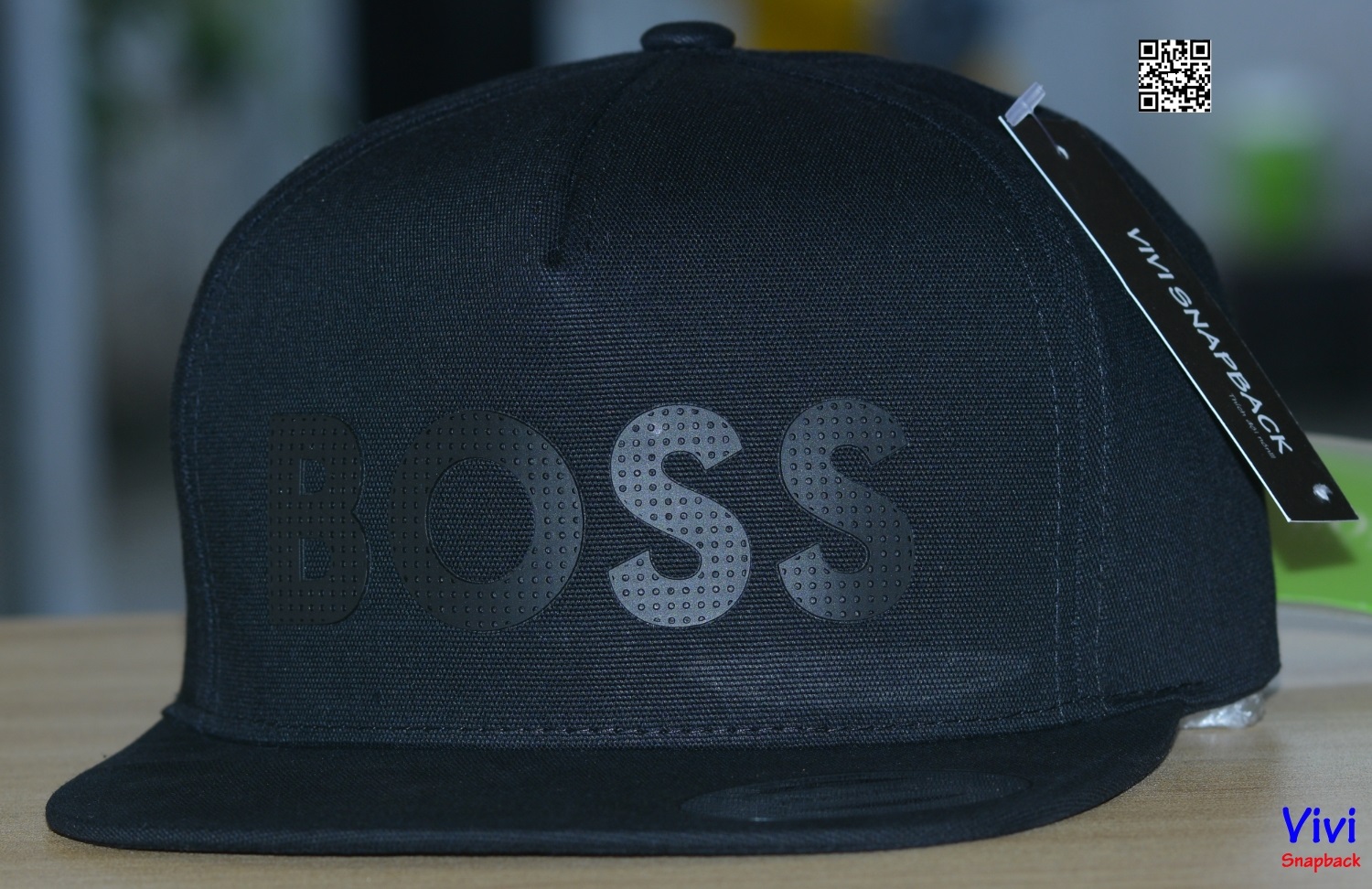 Nón snapback Boss ,Mũ snapback full đen Hugo Boss,Hugo Boss Perforated Logo In Honeycomb Piqué cap,snapback logo đen full black