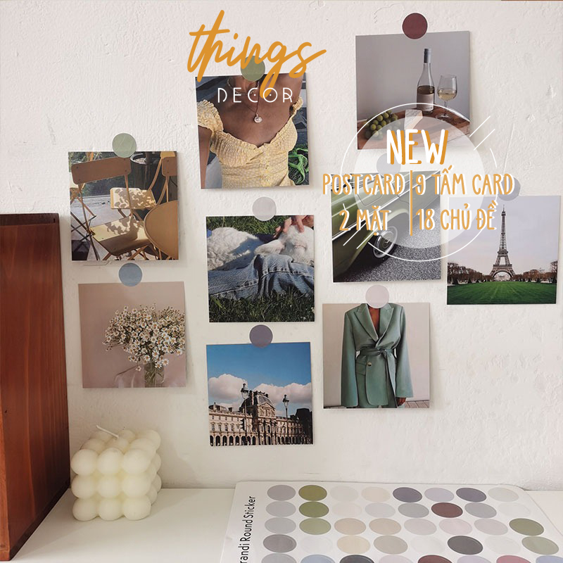 Set postcard ảnh trang trí dán tường bàn học phòng ngủ phụ kiện đồ dùng decor vintage retro aethestic hàn quốc