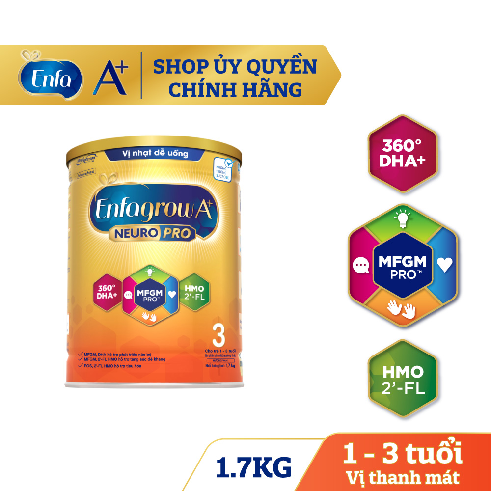 Sữa bột Enfagrow A+ neuropro số 3 1,7kg mẫu mới