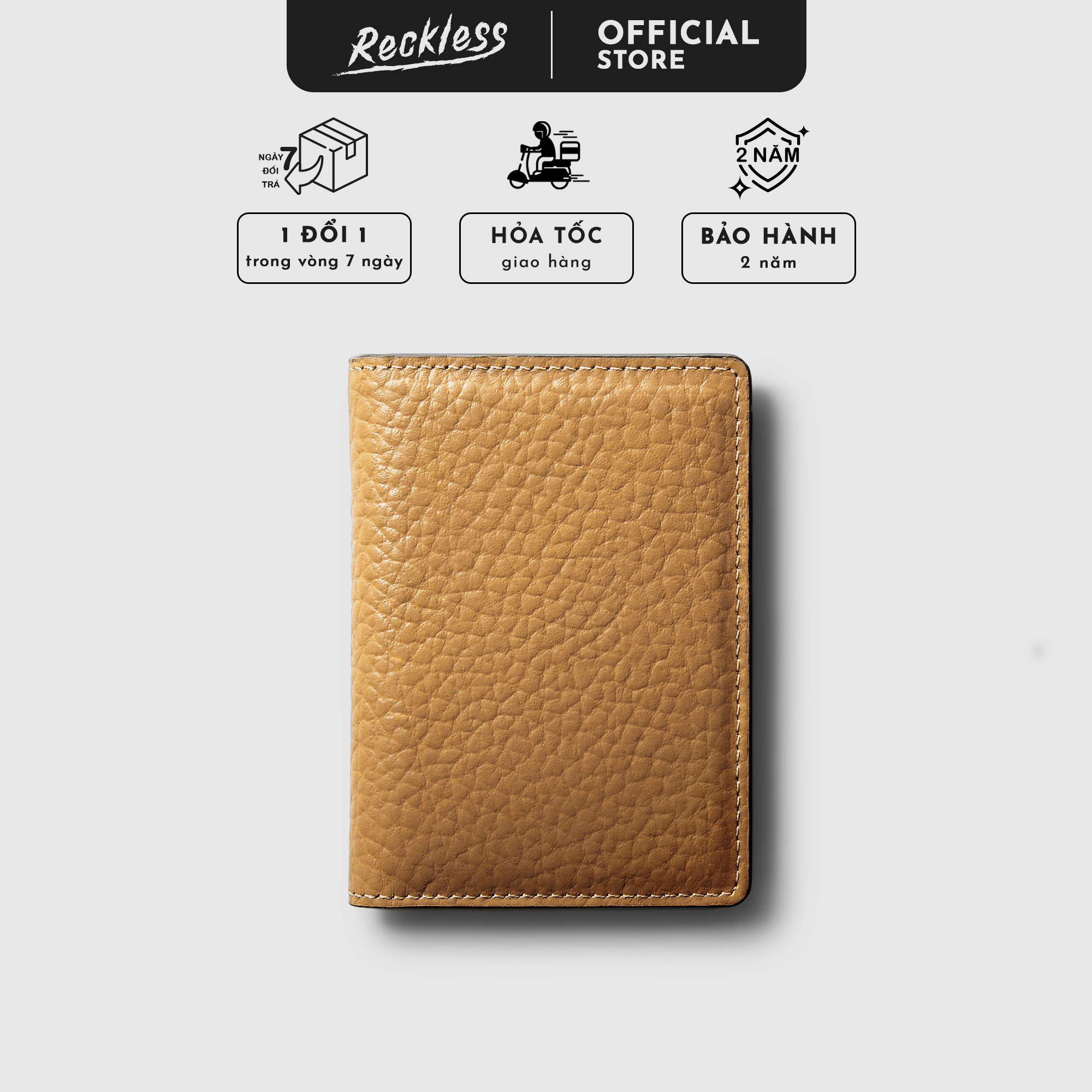 Ví da gập jack slim wallet - da nappa - 3 màu trơn