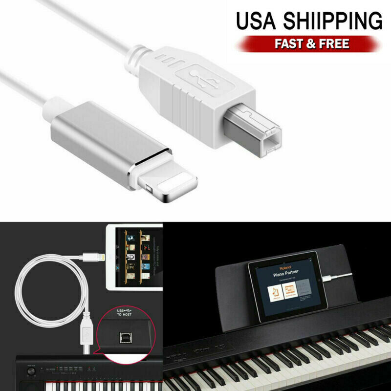 Lightning to Type-B MIDI Keyboard Converter USB  Cable for iPhone iPad |  