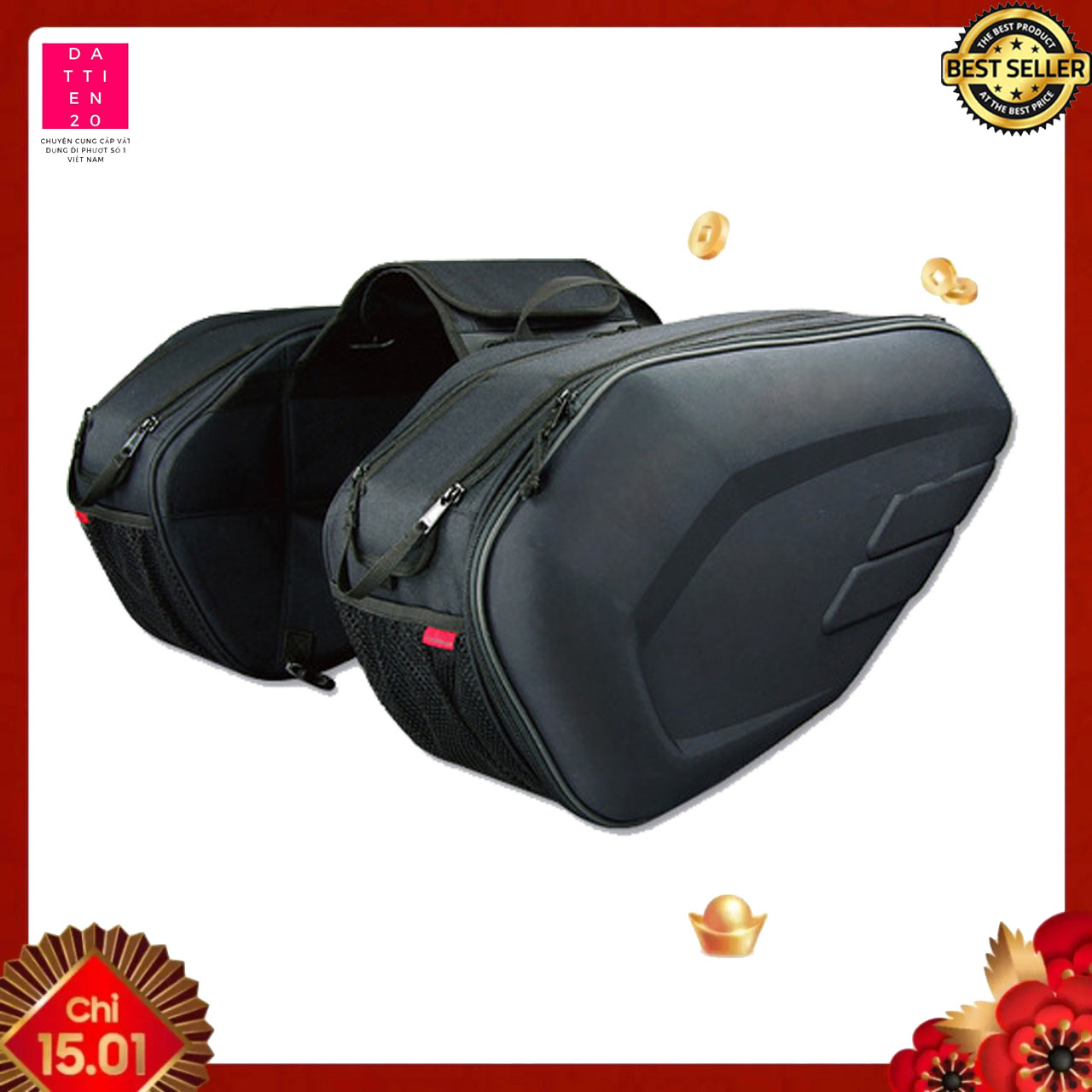 BỘ 2 TÚIKOMINE  TREO HÔNG  XE MÁY DUNG TÍCH LỚN CHỐNG NƯỚC