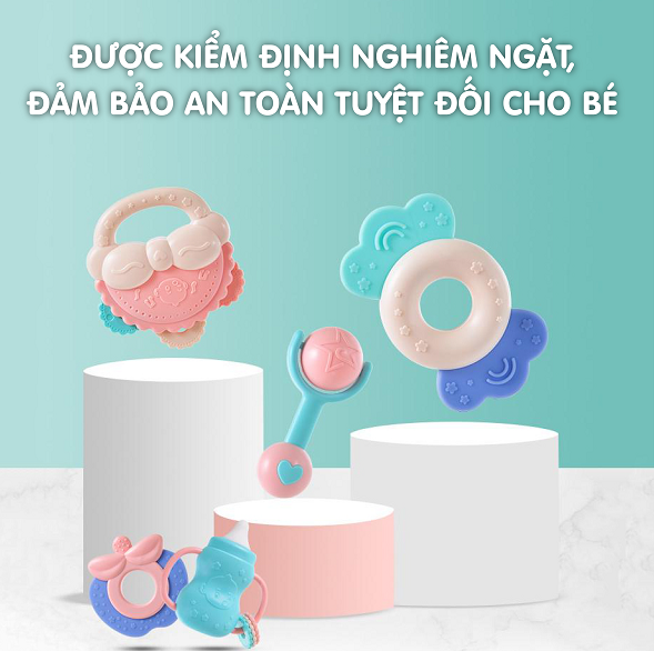 Bộ xúc xắc gặm nướu 8 món chính hãng UMOO UM-1051 cho bé Đồ chơi cho bé 6