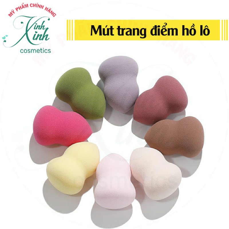 Mút tán kem nền HỒ LÔ Thiết kế thông minh giúp lớp nền phủ hoàn hảo tại mọi ngóc ngách trên khuôn mặt