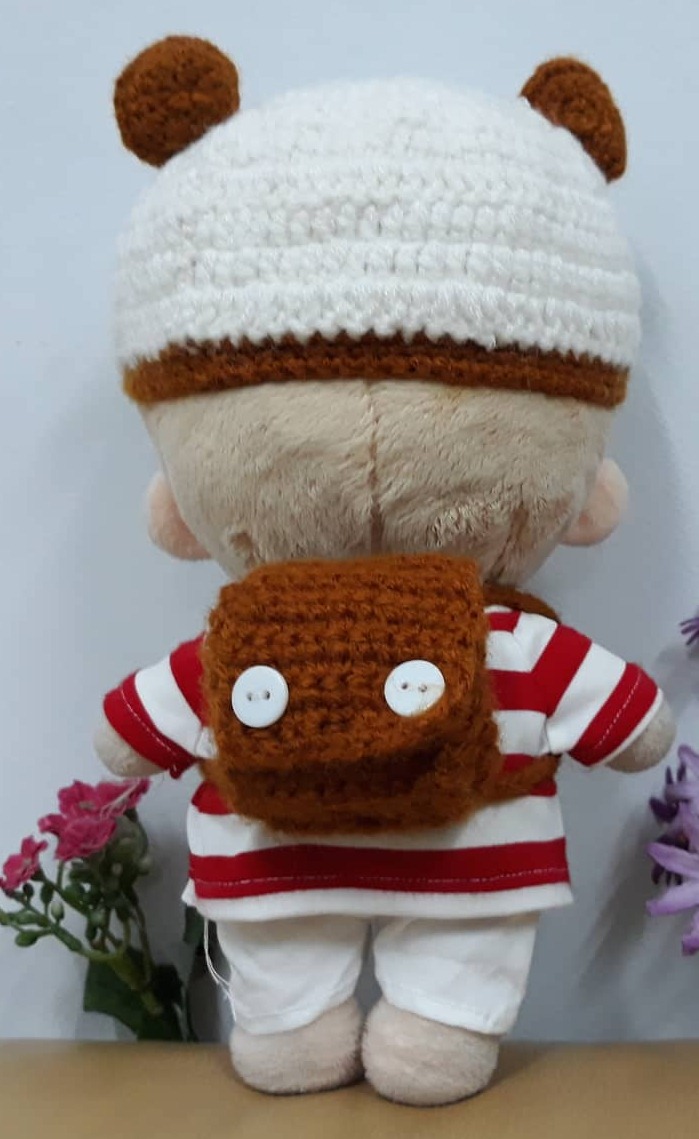 Mũ gấu + ba lô đi học Outfit doll kpop
