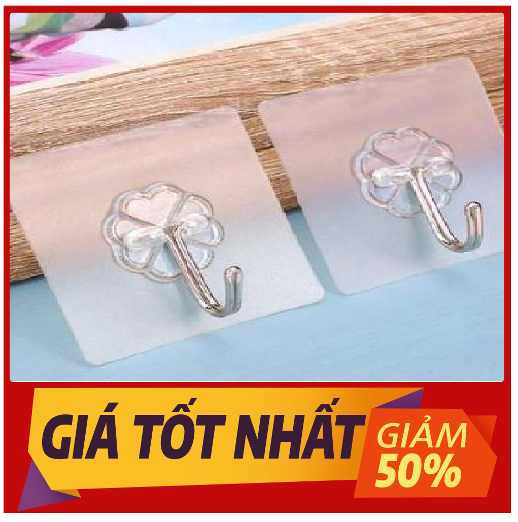 Combo 10 móc dán tường,móc dán tường chịu lực, móc dán tường siêu dính, móc dán, móc dán trong suốt 6x6cm, Độ bám dính tốt, Dễ sử dụng Dán được trên nhiều bề mặt