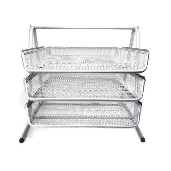 Khay để tài liệu hồ sơ văn phòng 3 tầng bằng thép cao cấp HLS592