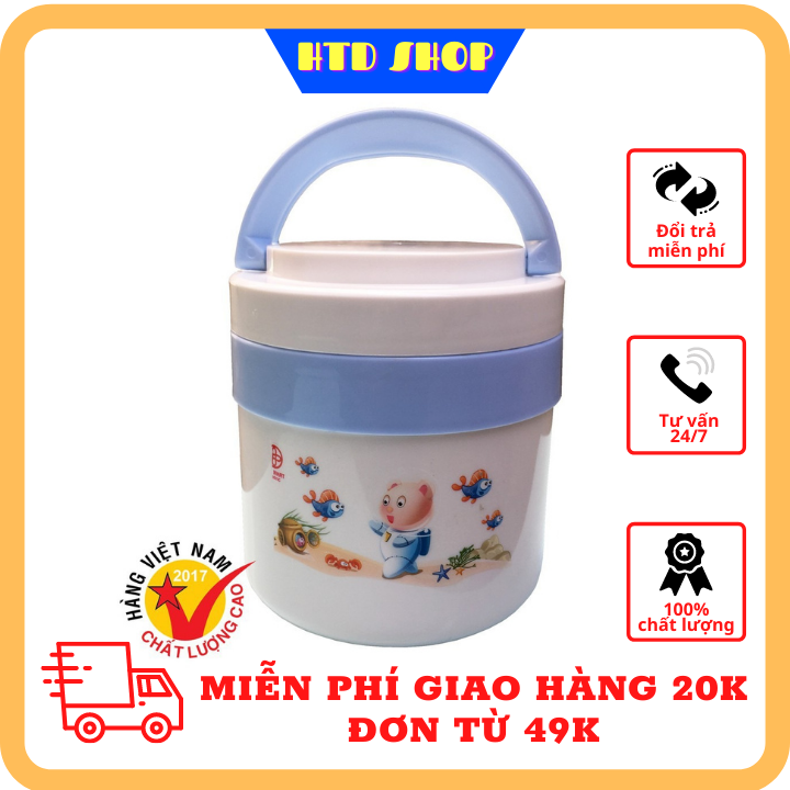 Camen 2 ngăn ruột inox Việt Nhật dung tích 1L