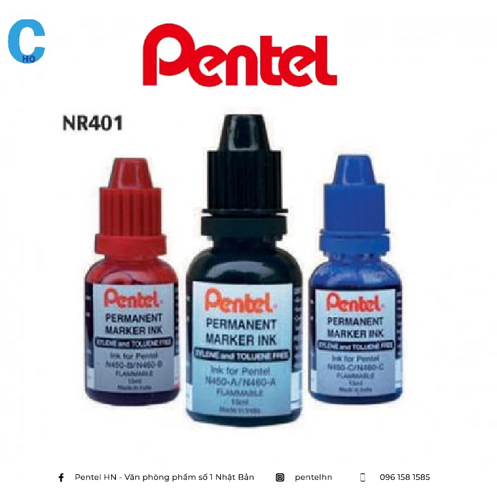 Mực bút dạ dầu pentel nr401 thay thế cho bút dạ bảng pentel n450
