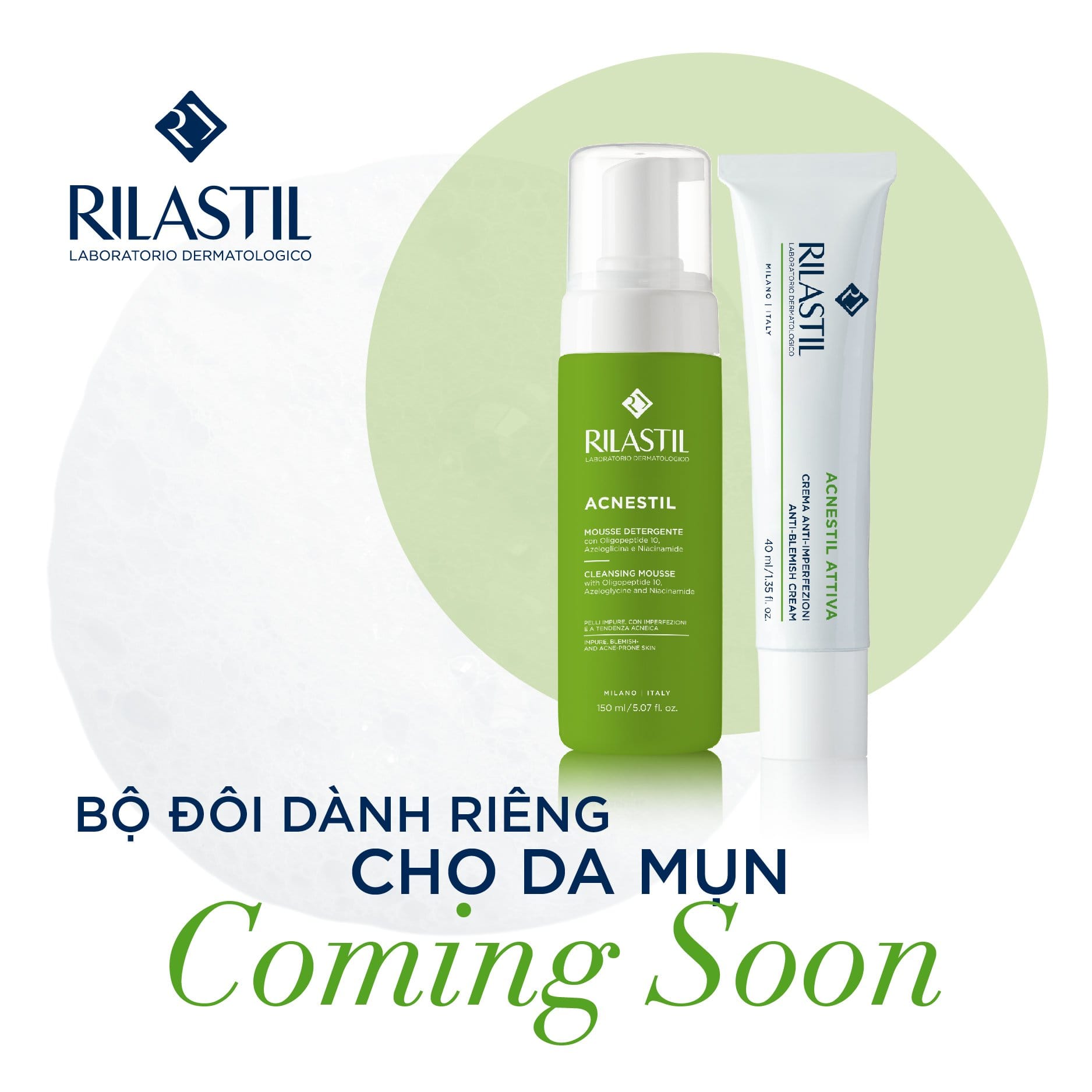 Kem kiềm dầu dành cho da mụn - rilastil acnestil attiva cream